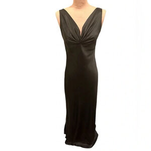 Allen Schwartz Prive Elegant Floor Length Backless Black Dress Size 4